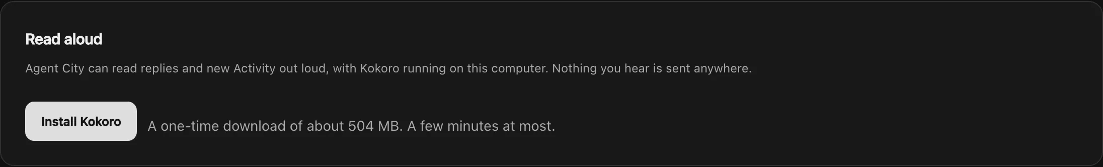 Settings, Read aloud